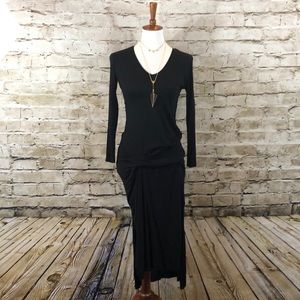 || All Saints || Black Riviera Knit LS Dress XS